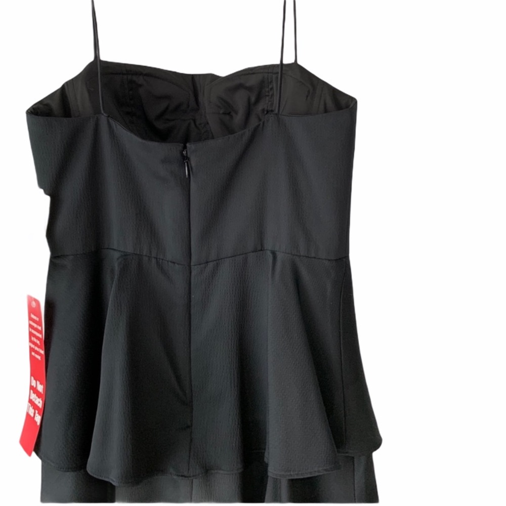 Aidan Mattox Black Hammered Satin Gown - Picture 2 of 4